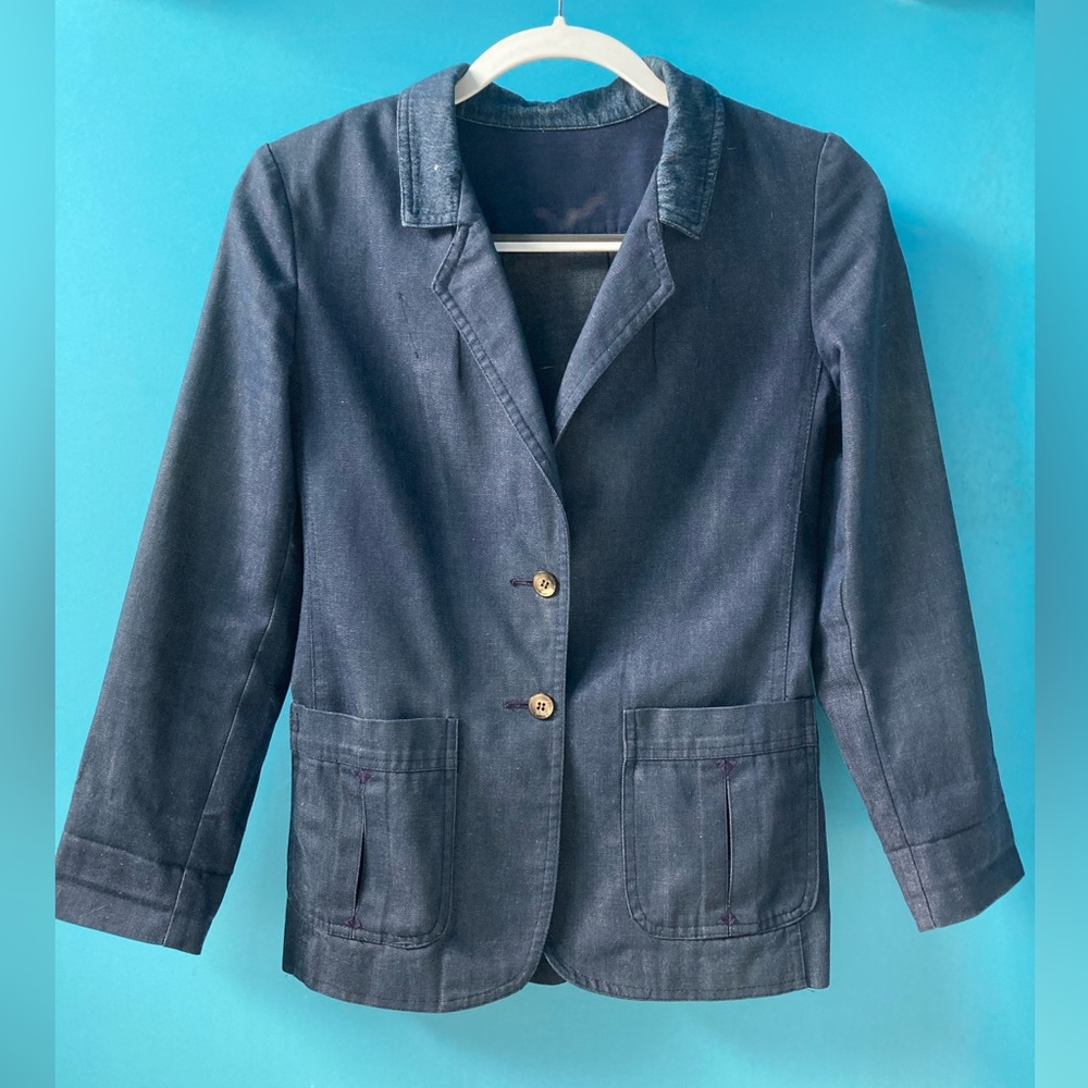 Tailored denim light blazer jacket - Size 0 / XS